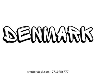 Denmark graffiti word Vector fuente
Palabra de fuente del Vector en un fondo blanco