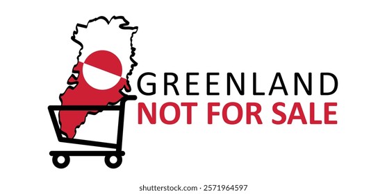 Denmark, Greenland not for sale. Greenland flag. Country flags. vector icon or pictogram. Green land world map. Not for sale. America USA or VS want to buy it.