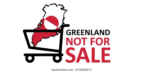 Denmark, Greenland not for sale. Greenland flag. Country flags. vector icon or pictogram. Green land world map. Not for sale. America USA or VS want to buy it.