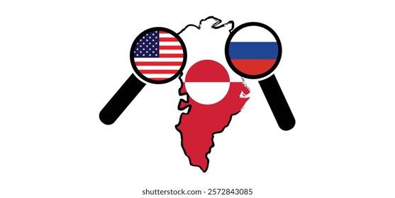 Denmark, Greenland not for sale. Greenland flag. Country flags. vector icon or pictogram. Green land world map. Not for sale. Russia and America ( USA, VS ) want to buy it.