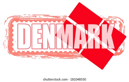 denmark grunge stamp with on vector illustration