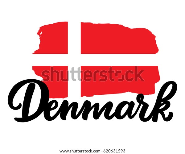 Denmark Hand Drawn Ink Brush Lettering Stock Vector (Royalty Free ...