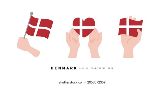 [denmark] Hand and national flag icon vector illustration