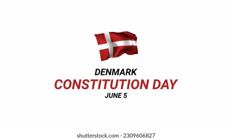 Tarjeta de felicitación del día de la constitución de Dinamarca, pancarta de ilustración vectorial. Fiesta danesa 5 de junio elemento de diseño con bandera 