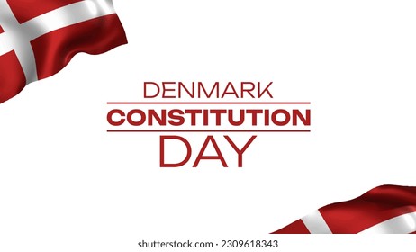 Denmark happy constitution day greeting card, banner vector illustration. Danish holiday 5th of June design element with flag 