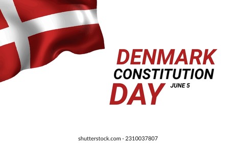 Tarjeta de felicitación del día de la constitución de Dinamarca, pancarta de ilustración vectorial. Fiesta danesa 5 de junio elemento de diseño con bandera 