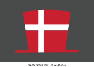 Denmark hat with flag, Denmark flag vector graphic, Denmark country flag is a symbol of freedom, National Denmark flag, vector illustration
