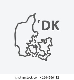 Denmark icon line symbol. Isolated vector illustration of icon sign concept for your web site mobile app logo UI design.