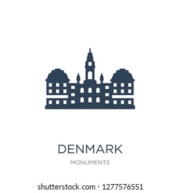 denmark icon vector on white background, denmark trendy filled icons from Monuments collection, denmark vector illustration