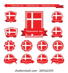 denmark independence day flags infographic design