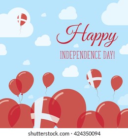 Denmark Independence Day Flat Patriotic Design. Danish Flag Balloons. Happy National Day Denmark Vector Patriotic Design. Celebration Balloons Patriotic Design.