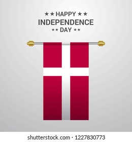 Denmark Independence day hanging flag background