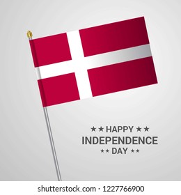 Denmark Independence day typographic design with flag vector