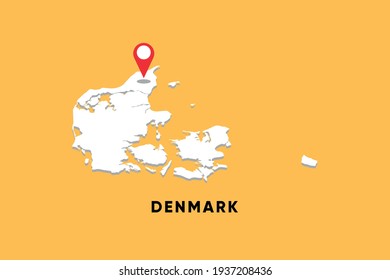 Denmark Isometric map with location icon vector illustration design