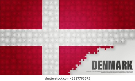 Denmark jigsaw flag background. Element of impact for the use you want to make of it.