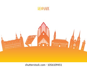 Denmark Landmark Global Travel And Journey Paper Background. Vector Design Template.used For Your Advertisement, Book, Banner, Template, Travel Business Or Presentation.