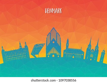 Denmark Landmark Global Travel And Journey paper background. Vector Design Template.used for your advertisement, book, banner, template, travel business or presentation.