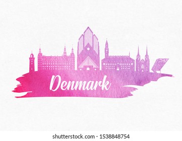 Denmark Landmark Global Travel And Journey paper background. Vector Design Template.used for your advertisement, book, banner, template, travel business or presentation.