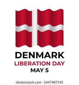 Cartel tipográfico del Día de la Liberación de Dinamarca. Celebración en Festiva el 5 de mayo. Plantilla de Vector para Anuncio, volante, tarjeta de felicitación, etc