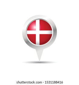 Denmark location icon vector design. Denmark gps locator pin. Scalable vector design.