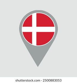 Denmark Location Pin Icon Vector Illustration
