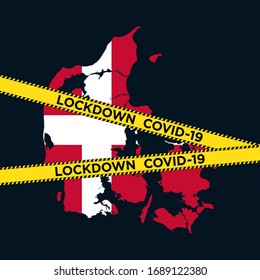 bloqueo de Denmark. coronavirus. covid-19. ilustración vectorial.
