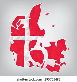 Denmark low poly map