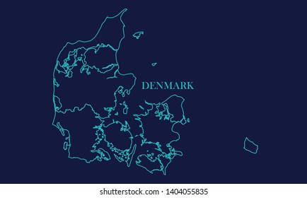 Denmark Map Background Vector eps10