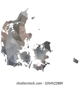 denmark map - Black, grey, geometric rumpled low poly style gradient graphic background, polygonal design for your. Vector illustration eps 10.