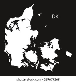 Denmark Map black white
