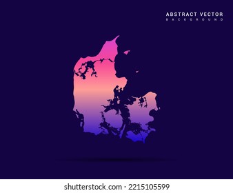 Dänemark Karte von Farbverlauf-Stil Vektorgrafik.