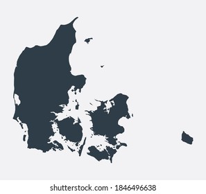 Denmark Map, Country Flat Map 