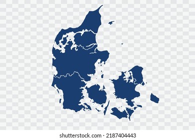 Denmark Map dark blue Color on White Background quality files Color (043B72) png