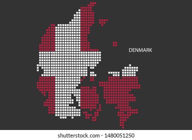 Denmark map design flag Azerbaijan square, black background.