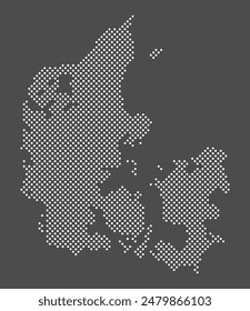 Dinamarca mapa punto sobre fondo gris.  Mapa punteado de Dinamarca para su diseño. Vector eps10.