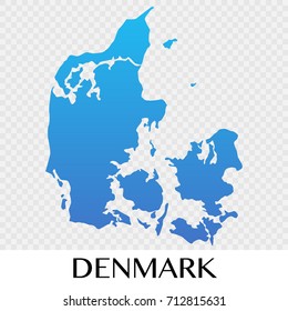 Denmark map in Europe continent illustration design