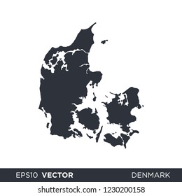 Denmark map - europe state map vector logo template