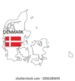 denmark map flag for banner design. Vector concept. Travel concept. Vector illustration. Stock image.