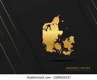 Denmark map of gold gradient style vector Illustration.