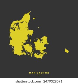 Denmark map golden yellow color High Detailed on gray background. Abstract design vector illustration eps 10