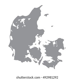 Denmark map gray