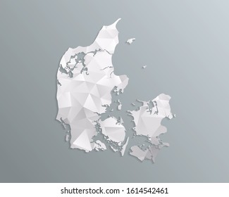 Denmark map gray in polygonal style on dark background. isolated vector illustration eps 10.