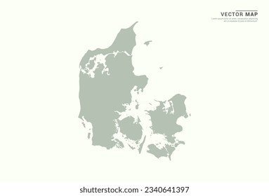 Denmark map of green vector modern.