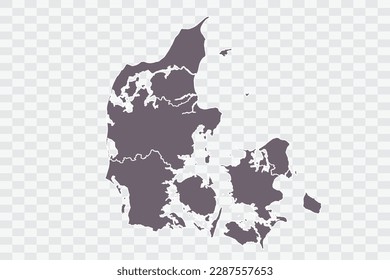 Dinamarca Mapa de color gris en archivos de calidad de fondo blanco Png