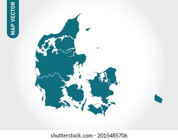Denmark map High Detailed on white background. Abstract design vector illustration eps 10