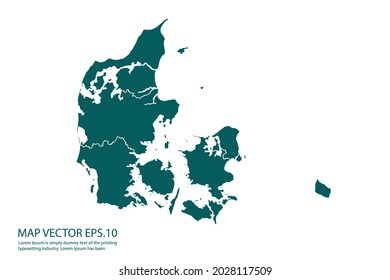 Denmark map High Detailed on white background. Abstract design vector illustration eps 10