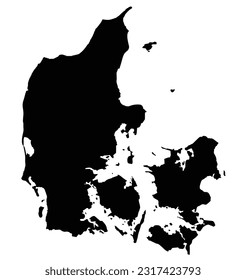 Denmark map High Detailed on white background. Abstract design vector illustration eps 10