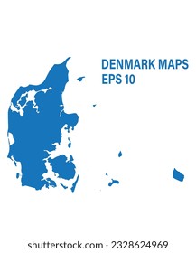 denmark map High Detailed on white background. Abstract design vector illustration eps