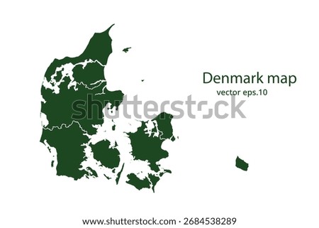 Denmark map High Detailed on white background. Abstract design vector illustration eps 10
