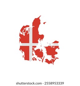 Denmark map icon. Denmark flag map. Vector illustration